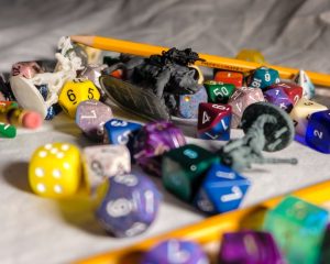 Role Playing Dice on a table