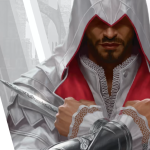 Man holding hand blades for Assassins Creed Magic Set
