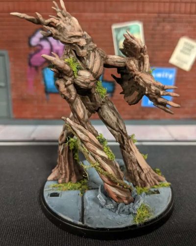 Painted Groot Miniature with Terrain