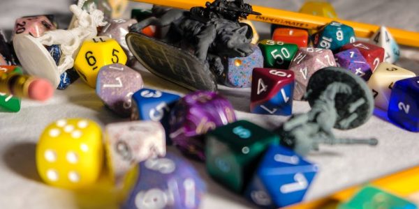 Role Playing Dice on a table